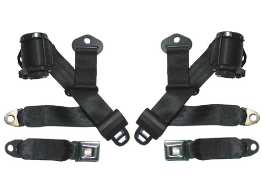 Corvette Single Retractor Seat Belts, 1974-77, Pair.